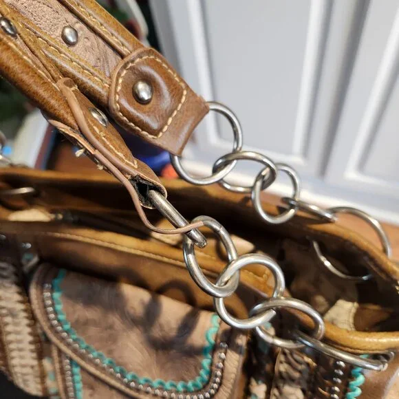 Montana West Purse / Brown and Turquoise - Picture 9 of 13